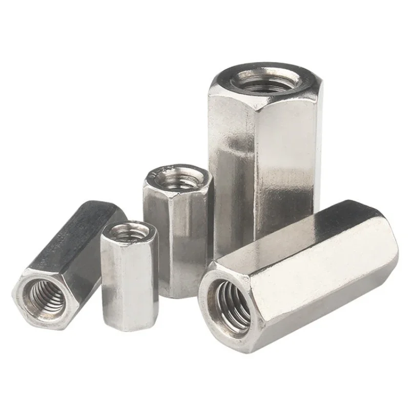 M5 M6 M8 M10 304 Шестигранная удлинительная гайка из нержавеющей стали с внутренним стержнем Шестигранные гайки Длина 10 мм-45 мм