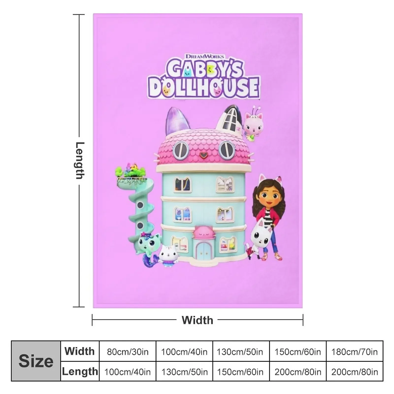 Kids Gabby's Dollhouse Group Logo T-Shirt Throw Blanket Heavy sofa bed Blankets