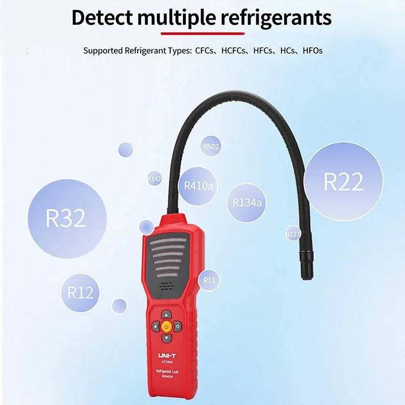 

UT336A Professional Refrigerant Gas Leak Detector for Air Conditioning HVAC Systems Detects CFC HFC HCFC HC HFO Gases