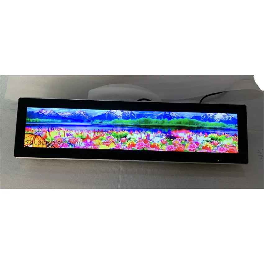 

high brightness 28" 29" Inch ultra wide stretched LCD advertising display bar strip monitor shelf edge signage LCD