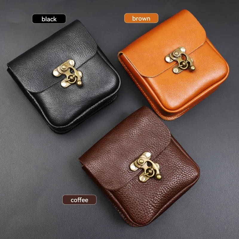 Soft Cowhide Small Waist Bag Genuine Leather Belt Pack Sheath Wallet Card Holder Car Key Case House Key Pouch