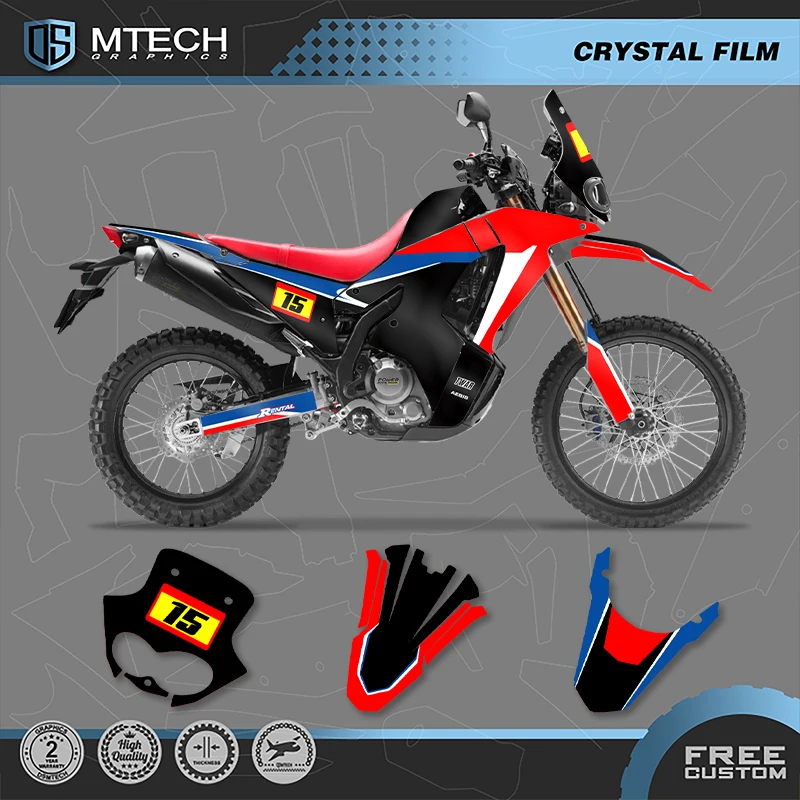 

DSMTECH Custom Motorcycle Graphics Enduro Decals Stickers Kits For HONDA 2021 CRF250 RALLY 2021 CRF300 RALLY 001