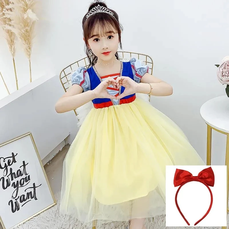 

Kids Girl Princess Dress Evening Dresses Girls Dresses for Party and Wedding Mesh Dress With Hairpin Cosplay Dresses 2-9Y