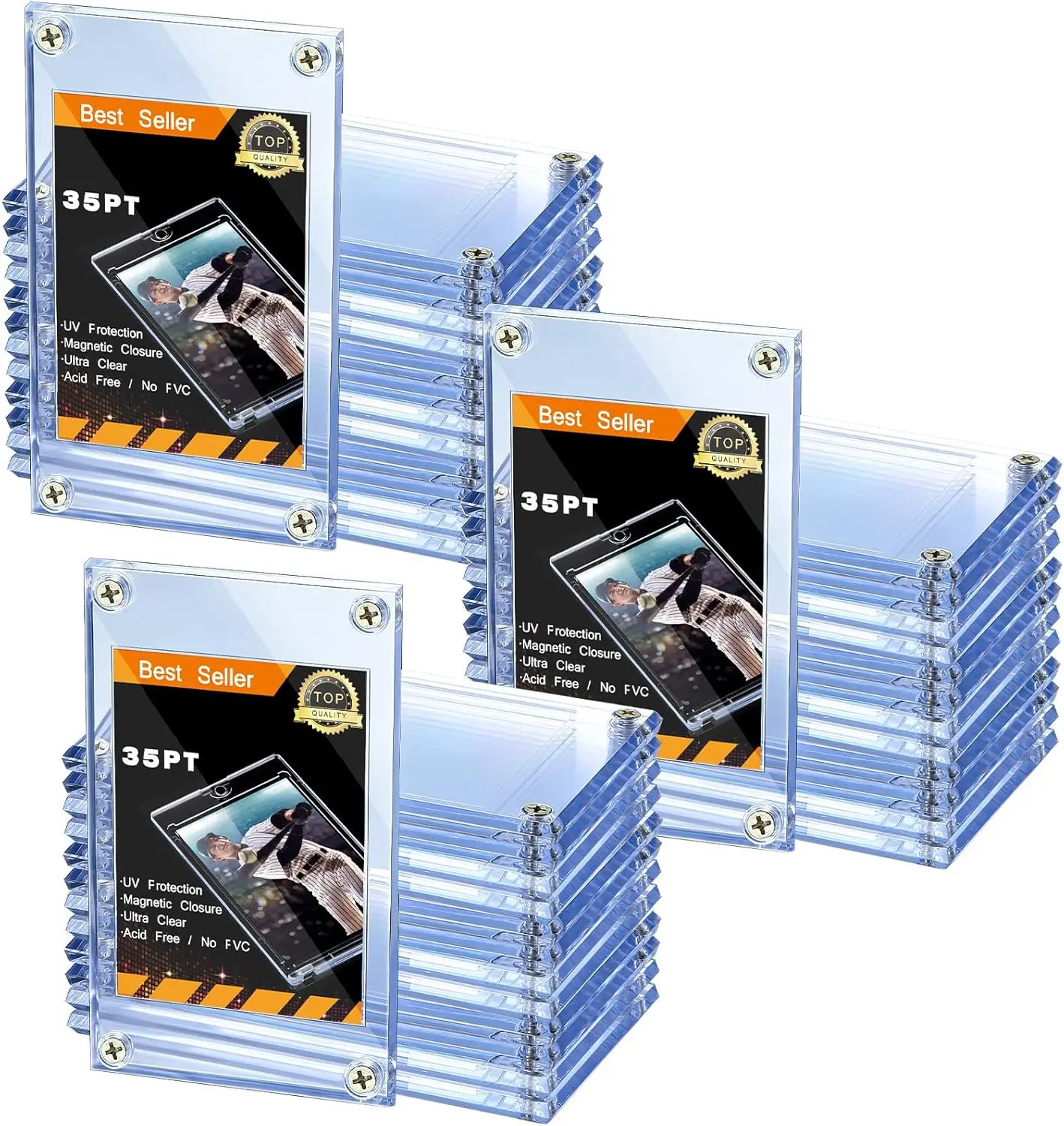 

Набор из 25 акриловых держателей для карт с винтовым креплением, прозрачные протекторы для хранения спортивных и игровых карт