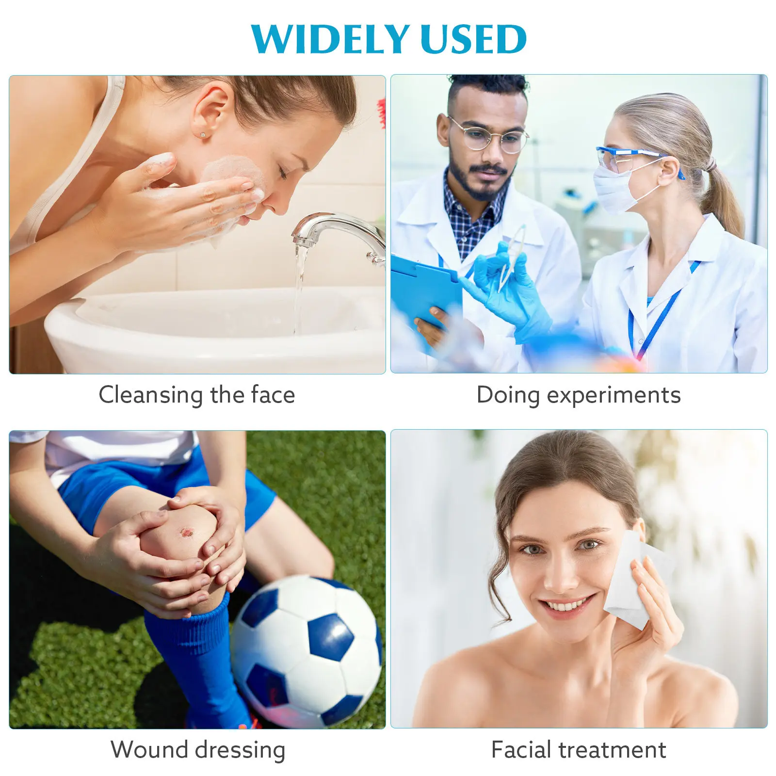 100Pcs Square Thin Facial Pads Non-Woven Disposable Makeup Remover Pads for Toner Skincare Face Eye Makeup Wound Dressing