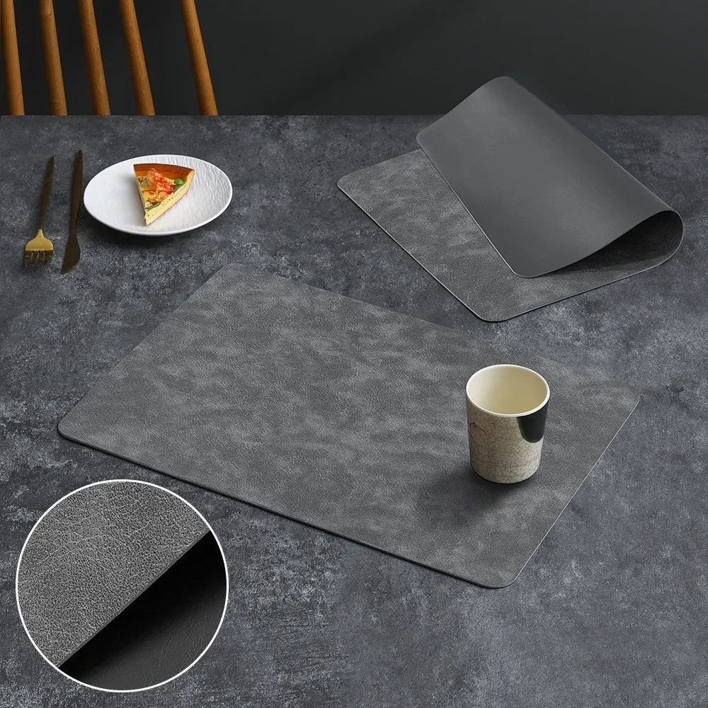 Luxury Placemat Leather Waterproof Western Food Mat Double Layer Heat-Resistant Hotel Insulation Mat Dinning Table Decoration