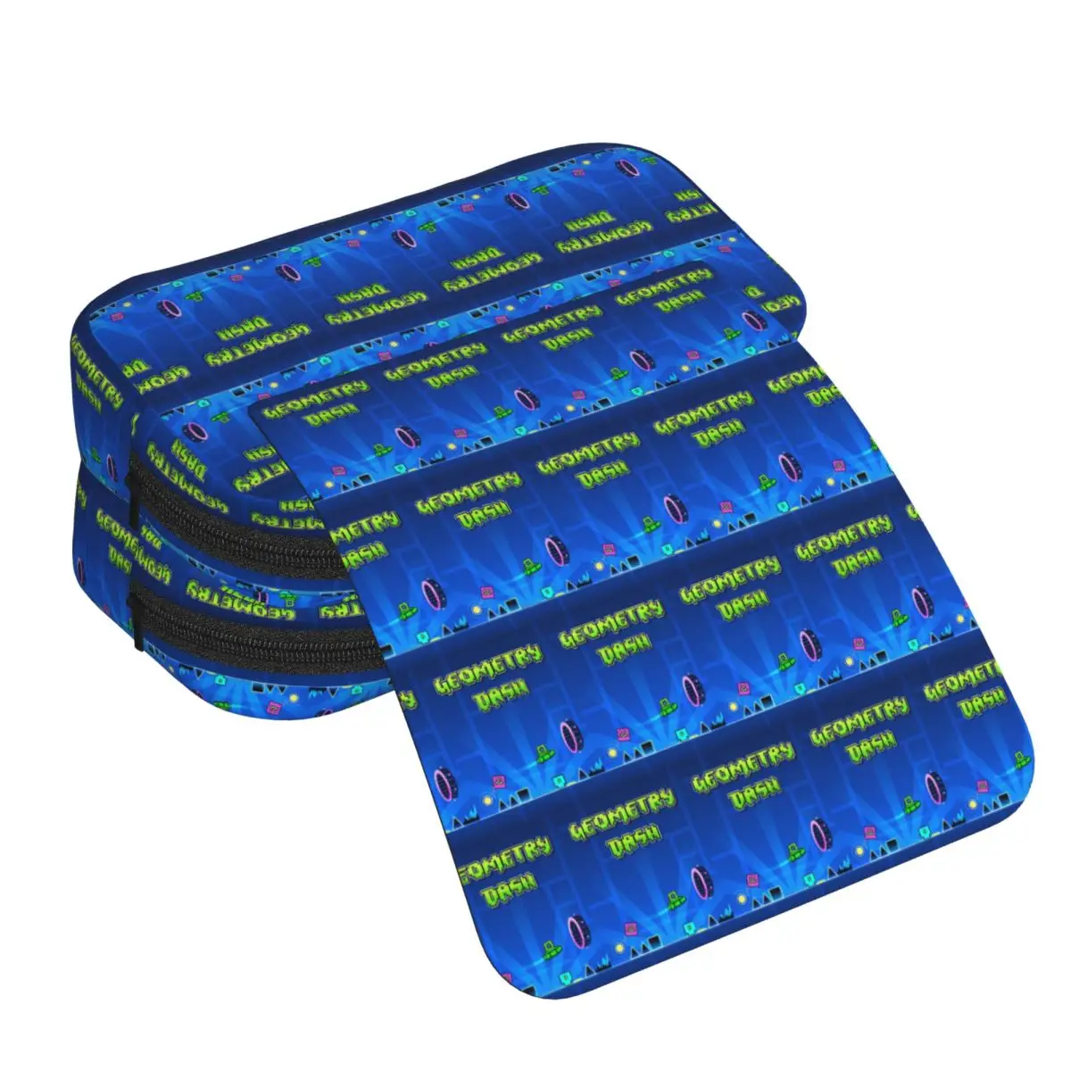 Video Game Geometry Dash Pencil Case for Boy Girl Gifts Pen Box Pencil Bag Stationery Supplies Pen Holder Bag