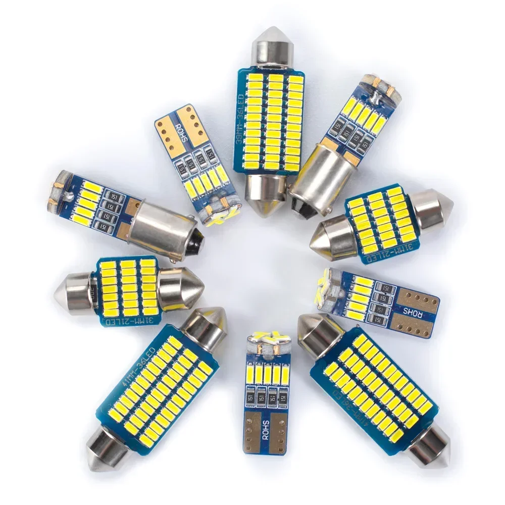 9Pcs LED Interior Map Dome Door Reading Light Kit Canbus License Plate Bulbs For Alfa Romeo 147 2000-2009 2010 Car Accessories