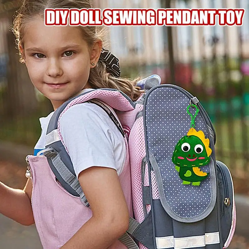 Doll Pendant Sewing Kit Kids Creative Art Sewing Kit Learn To Sew Animal Doll Bag Pendant Crafting Animal Doll Bag Charm Easy