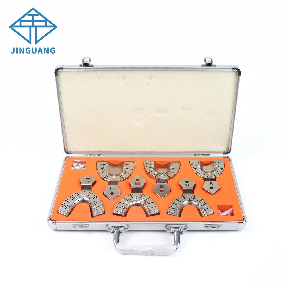 Accurate Dental Detachable Implant Impression Trays Autoclavable Stainless Steel Upper and Lower Three Sizes Set
