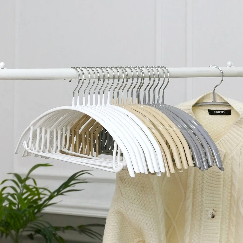 가쯔 PVC 스틸 어깨뿔 방지 논슬립 옷걸이 30개[30 Gatsu PVC Steel Shoulder-proof Nonslip Hangers]