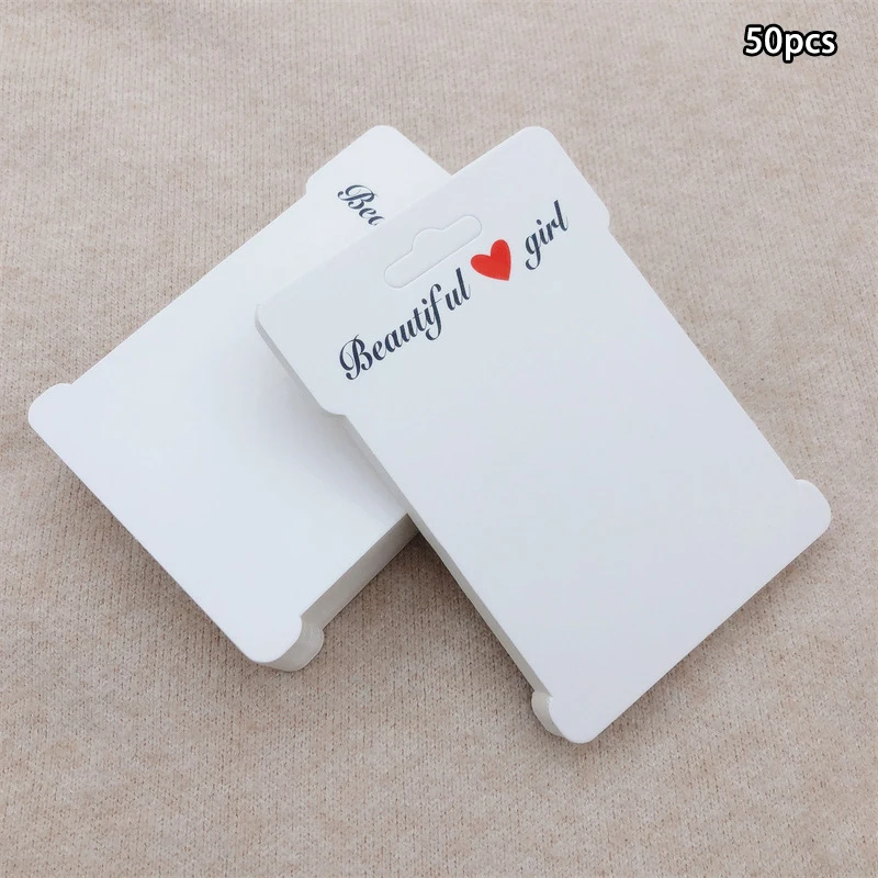 50Pcs Hair Rings Paper Cards Headband Display Retail Label Hair Accessories Packing Tag Hair Rope Headwear Packing Label