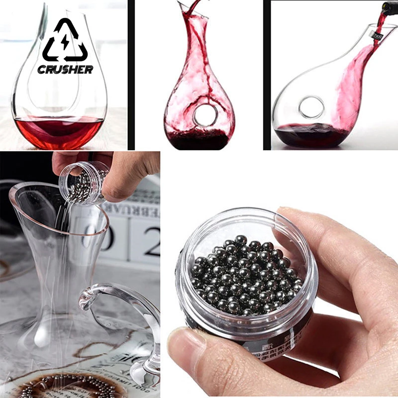 200pcs Wine Tea Stains Clean Ball Decanter Hookah Cup Glass Bottle Cleaning Tool Stainless Steel Bead Brushing Bar Accessories