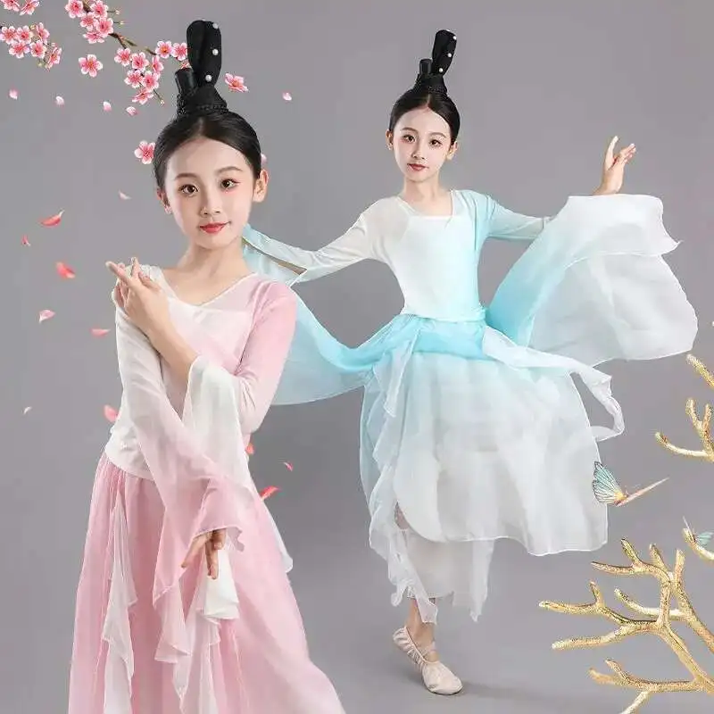 

[2113 People Have Collected]Classical Dance Performance Costumes For Children, Chinese Girls Performing And Practicing,