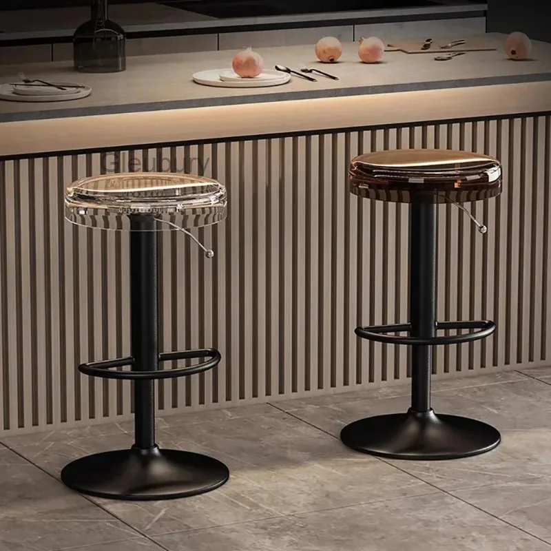 

Современный минималистичный барный стул для гостиной, регулируемый по высоте, роскошный простой барный стул, модная эргономичная мебель для бара