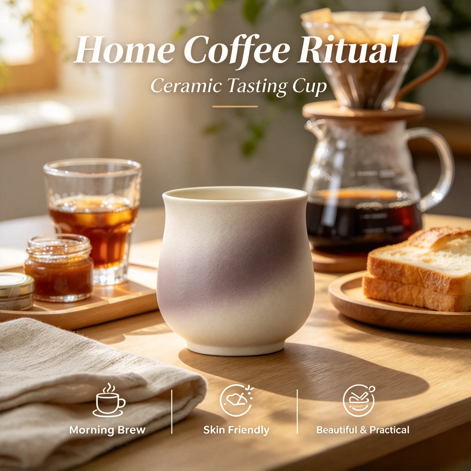 Ceramic Coffee Nose Cup Premium Tasting Cup for Hand Brew Coffee Aesthetic Drinkware for Multiple Coffee Flavor Experience