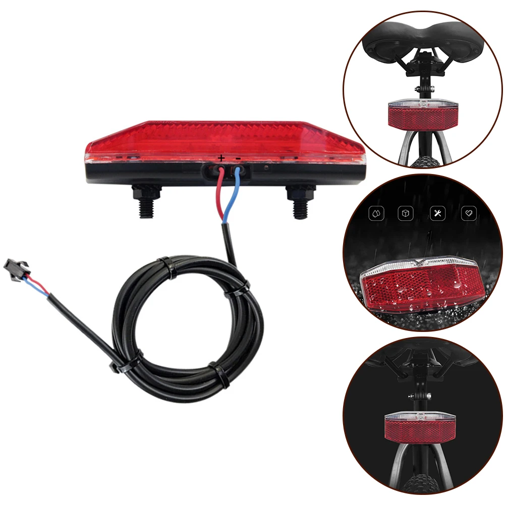 Night Riding E-scooter Rear Lamp Easy Installation Efficient Lighting High-quality Plastic Material Optional SM Connector