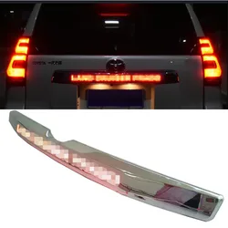 For Toyota Prado 150 Land Cruiser Prado FJ150 2014 2015 2016 2017 LED light System Chrome Rear Trunk Lid Cover Accessories