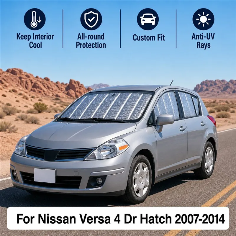 For Nissan Versa 4 Dr Hatch 2007-2014  Car Window Sunshades UV Block Privacy Heat Insulated Foldable Car Curtain