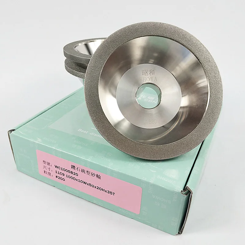 SHOWA 11C9 Electroplated Diamond Bowl-Shaped Grinding Wheel for Tungsten Steel Tool Dressing Machine Grinding Wheel Alloy