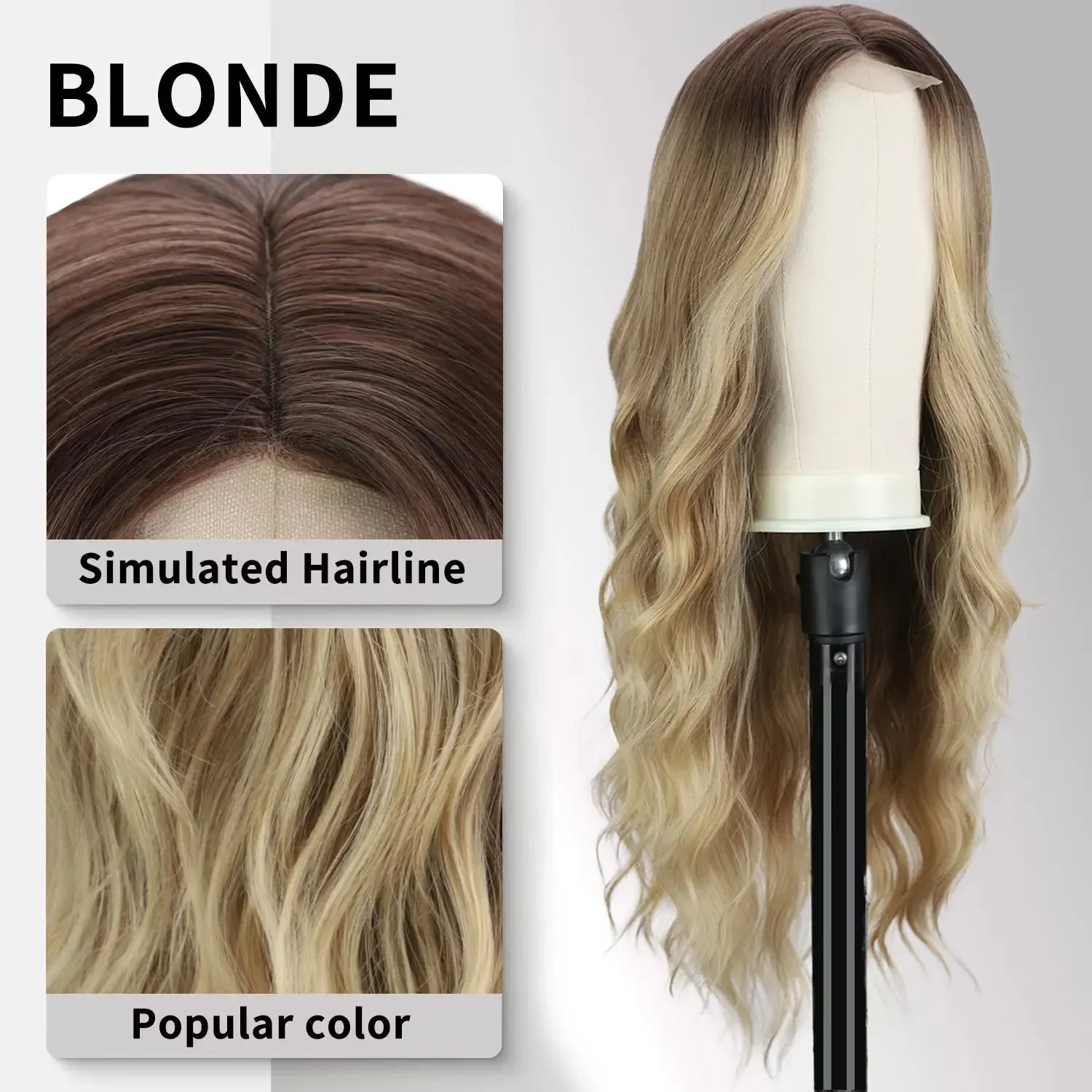 Synthetic wig long curly and big wave hair front lace wig for women