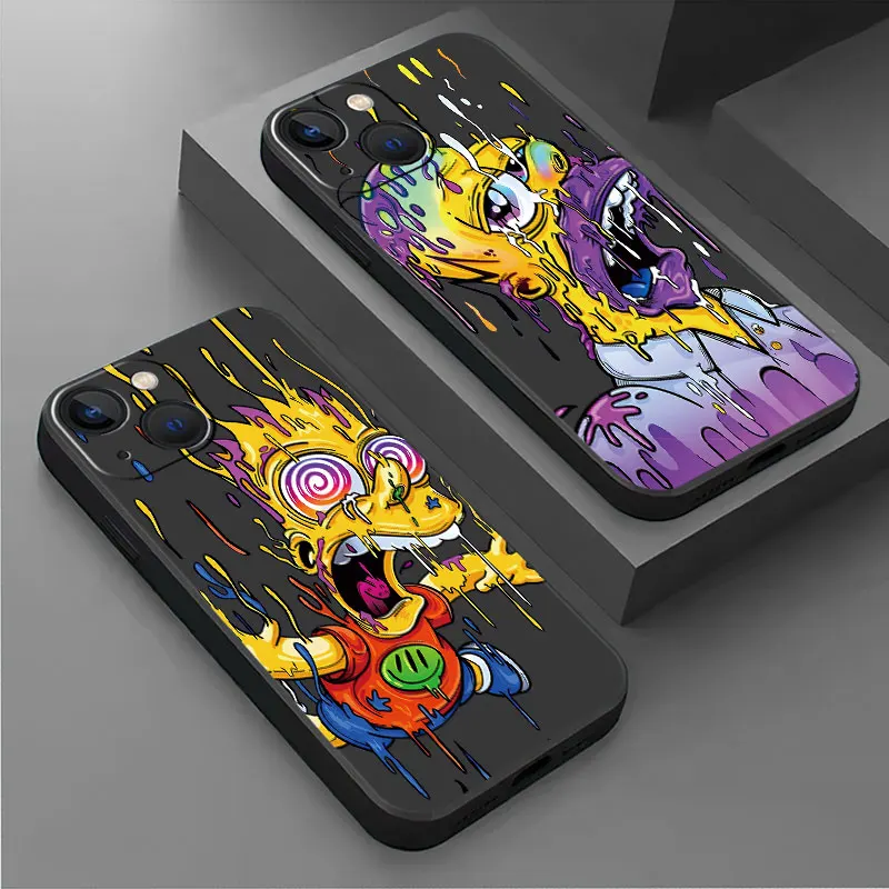 Case For Apple iPhone 15 14 11 13 12 Pro 7 X XR XS Max 6 8 Plus SE 2022 15Plus Soft Phone Coque Simpsons Family