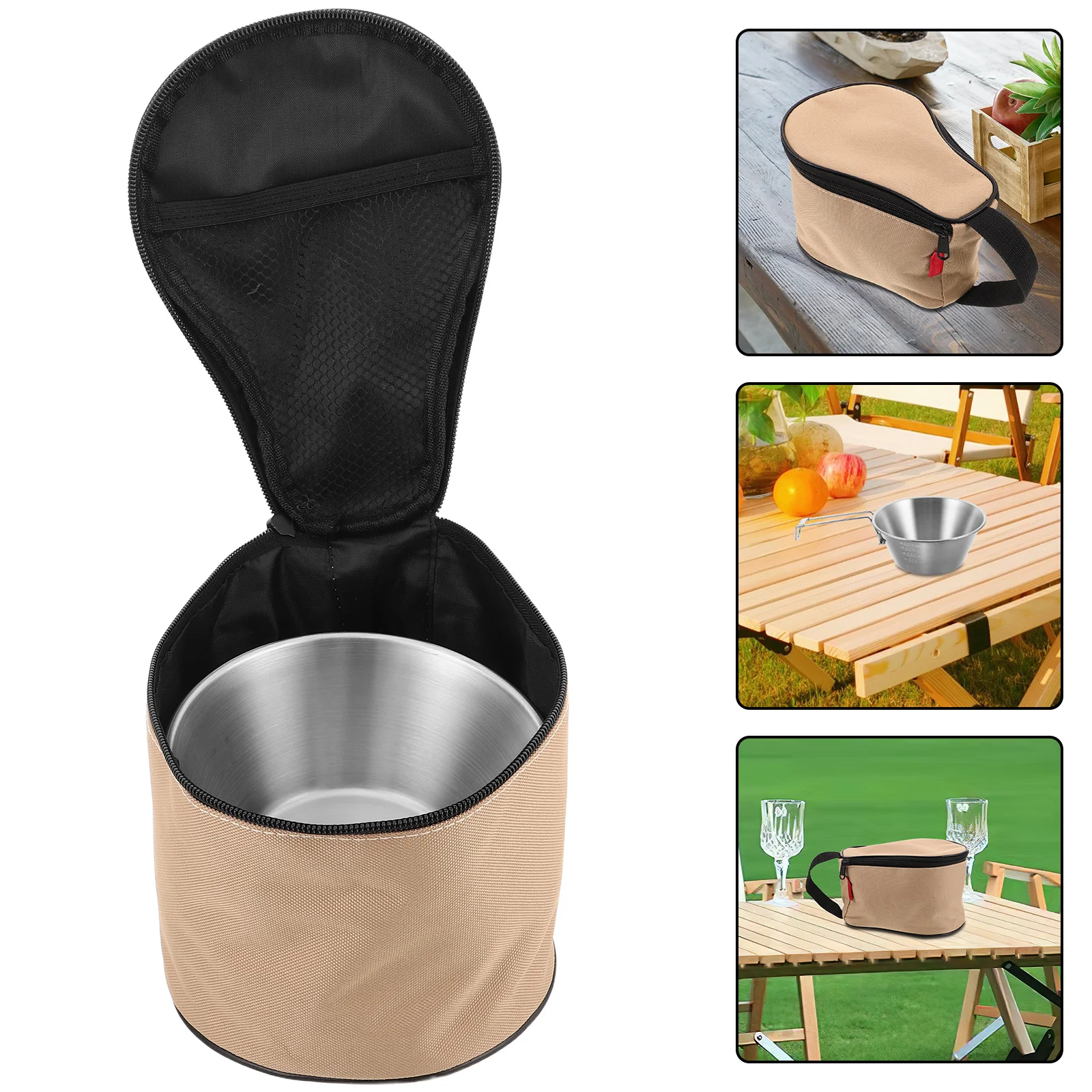 

1Set Outdoor Stainless Steel Camping Bowl Set 500Ml Foldable Portable Backpacking Bowl for Hiking Picnics Bbq Travel Soup Cereal