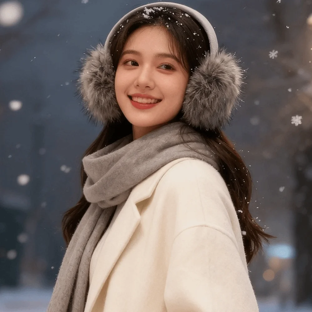 Fashion Windproof Ear Muffs Foldable Korean Style Ear Protectors Anti-Freezing Warm Lining Ear Warmers for Women