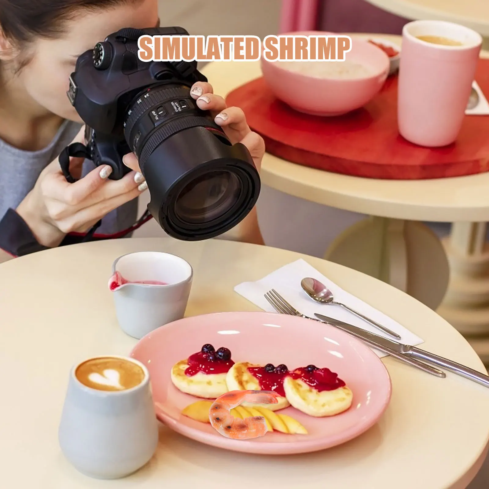 

Simulated Seafood Props Display Faux for Decoration Fake Photography Lifelike Plastic Cooked Shrimp