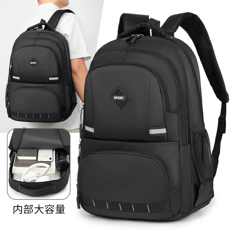 

Рюкзак, новая большая вместительная сумка для компьютера, мужская простая модная сумка для школьников средней школы, деловые сумки для ноутбука, двойные сумки на плечо