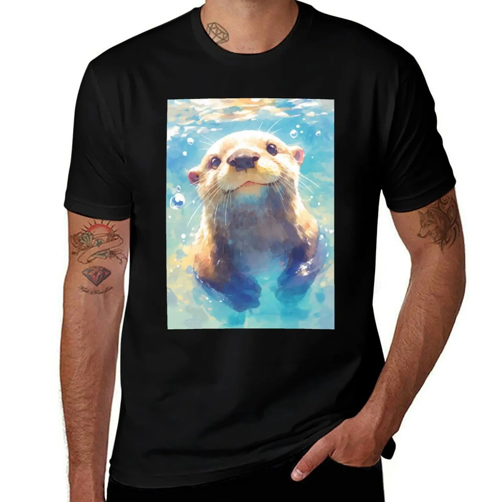 Otterly Delightful A Watery Adventure T-Shirt Breathable Lightweight Summer Top T-Shirt
