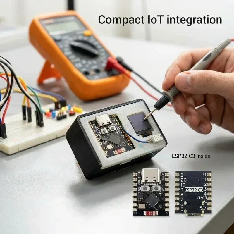 Microcontroller Development Module with Type‑C Port Gold Plated PCB Circuit Board Programmable Controller for Electronic DIY