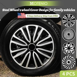 14 15 16 17inch Hub Cover for Iron Rim Wheel Cover Set of 4 Steel Sports Caps Rim 14 Plastic Hubcap for R15 Tire Car Accessories
