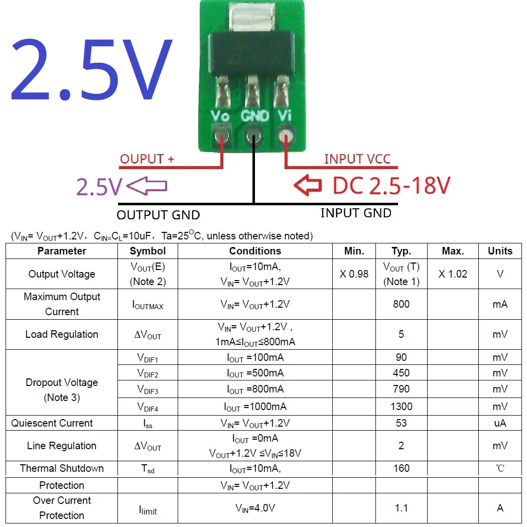 AMS1117 7805 Modul LDO Step-Down Buck Siaga Kompatibel dengan Konsumsi Daya Sangat Rendah