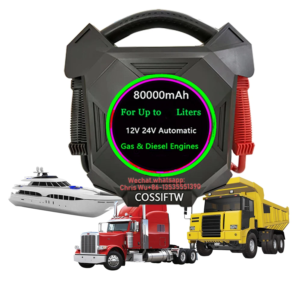 12/24V  Power Truck Lithium Booster Pack 18,000A Peak Current Jump Starter For Bench Testing Starters Diesel Engines