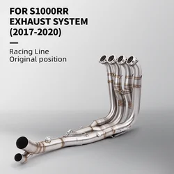 Slip On For S1000R S1000RR 2017-2020 Motocycle Exhaust Front Link Pipe Connect to original Muffler Tube