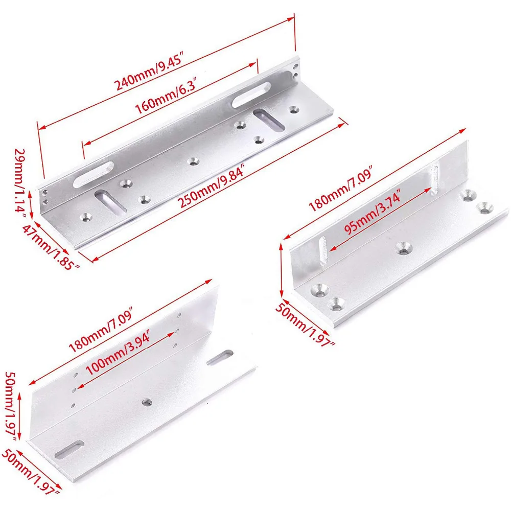 Single Door Stainless Steel Magnetic Lock with ZL Brackets Armature Plate Screws Bolts Waterproof IP68 NO/COM Lock