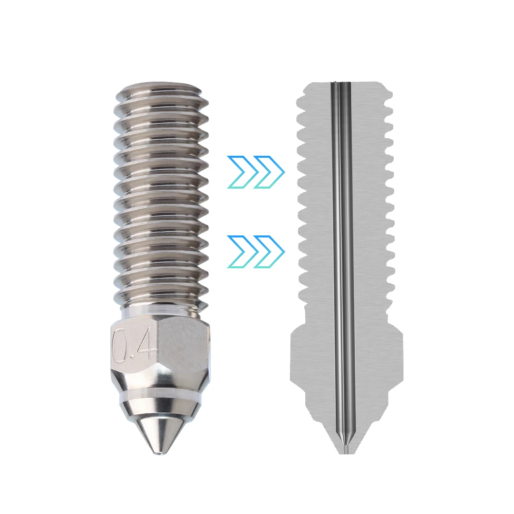 Creality bocal k1 de aço endurecido, 6 peças, 0.2/0.4/0.6/0.8/1.0/1.2mm, cobre banhado a alta temperatura, resistente ao desgaste, impressora 3d