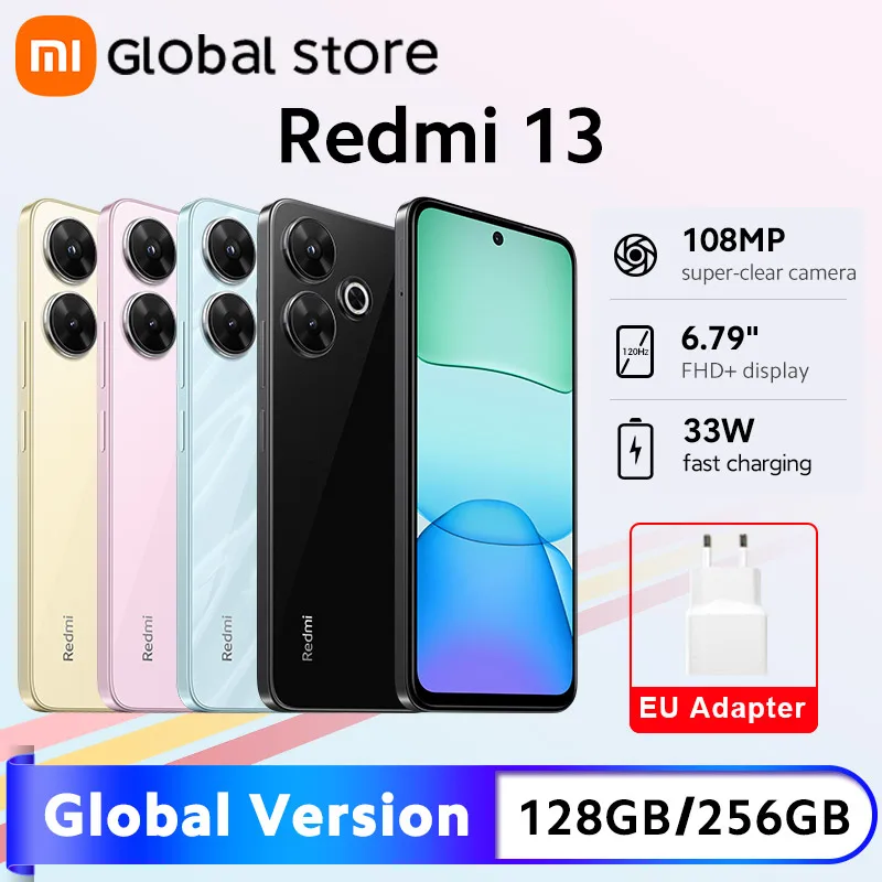 

Смартфон Xiaomi Redmi 13, 128 ГБ/256 Гб ПЗУ, стандартная фотография, фотография 6,79 МП, камера 90 Гц, экран 5030 дюйма FHD +, мАч