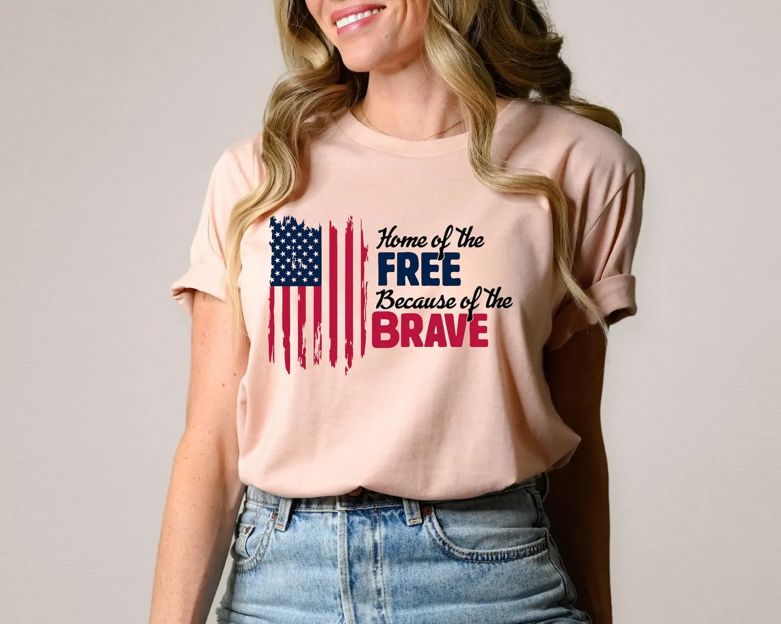 Home of the Free because Brave Shirt Veterans Day Memorial American Flag