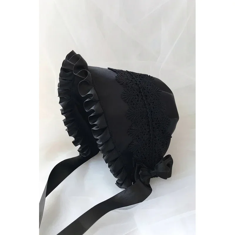 Frauen Pilgrim Viktorianische Motorhaube Hüte Vintage Französisch Stil Lolita Maid Cosplay Hut