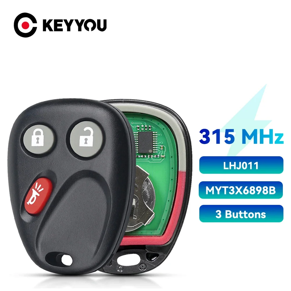 KEYYOU Remote Car Key LHJ011/ MYT3X6898B 315Mhz for GM Hummer H2 Chevrolet Avalanche Cadillac Escalade Buick With Battery