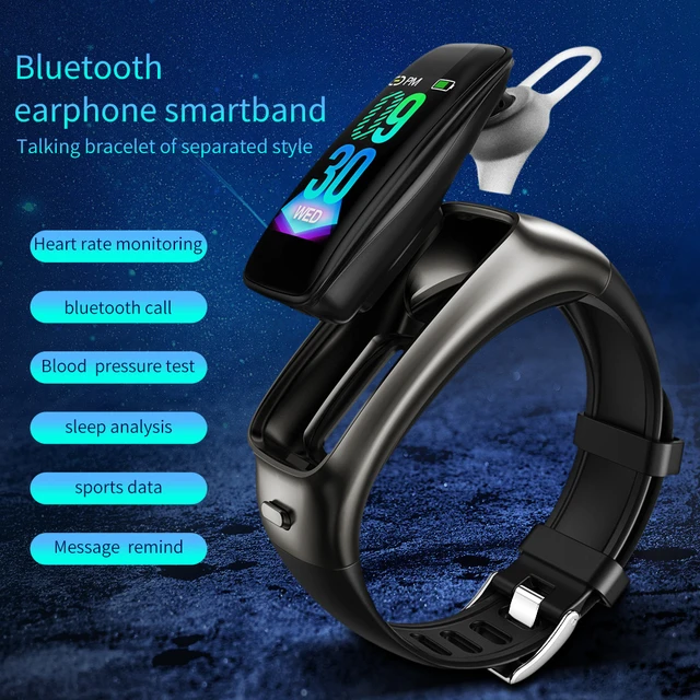 2023 New TB02 Smart Bracelet BT Call Earphone Bracelet 2 In 1 Noise Reduction Microphone Motion Step Smart Watch Music Headphone AliExpress
