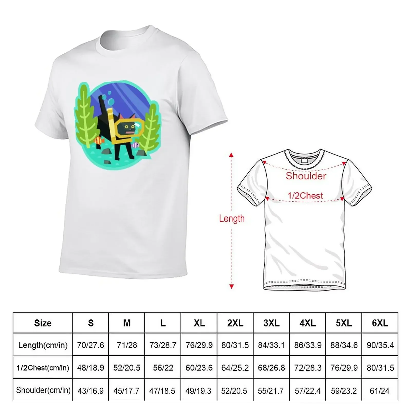 Katamari Damacy Scuba Cat T-Shirt kawaii clothes vintage anime shirt for a boy oversized oversized t shirts for men