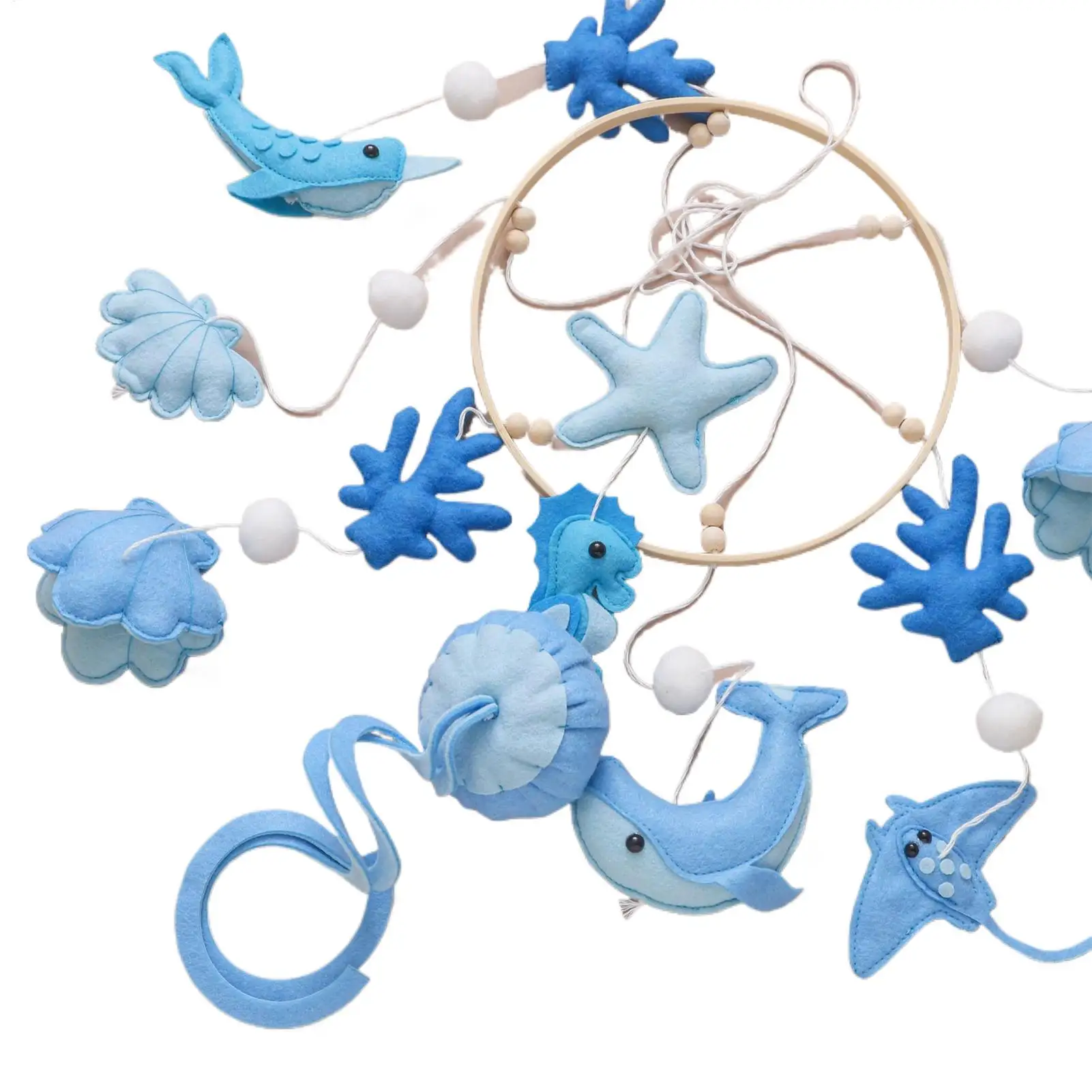 Baby-Mobile für Kinderbett zum Aufhängen, Babybett-Spielzeug, Marine-Thema, beruhigende Bettglocke, zum Aufhängen für Deckendekorateure, Jungen- und Mädchenfoto