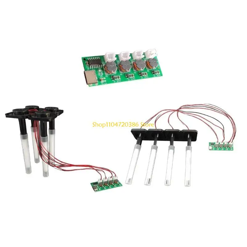 

Unswitched Four Head Humidifier Module DIY Ultrasonic Nebulizer Powerful High Fog Output Module