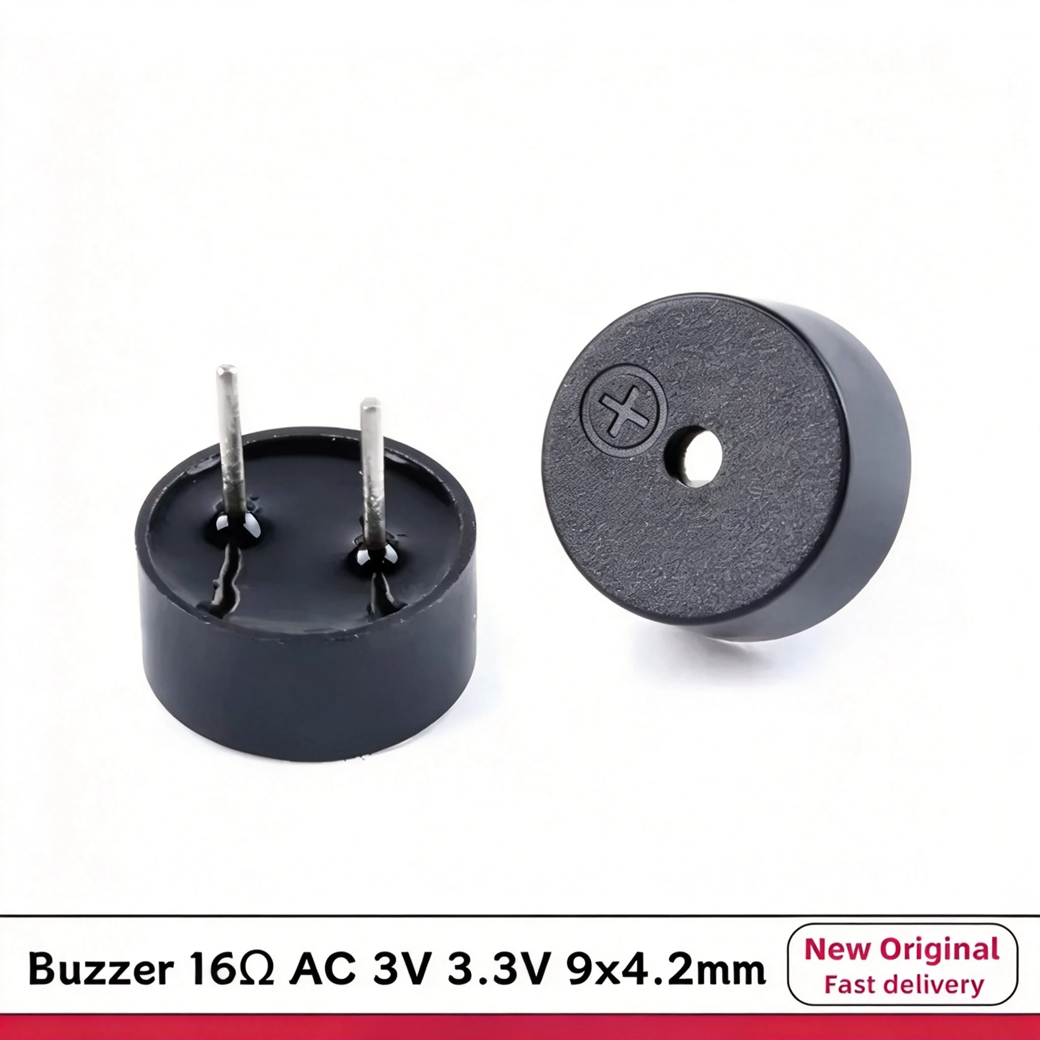 10PCS 9x4.2mm 16Ω AC 3V 3.3V 9042 Integrated Passive Buzzer 16 Ohm 9*4.2mm Mini Piezo Buzzers Speaker DIY Electronic DIP 2Pin