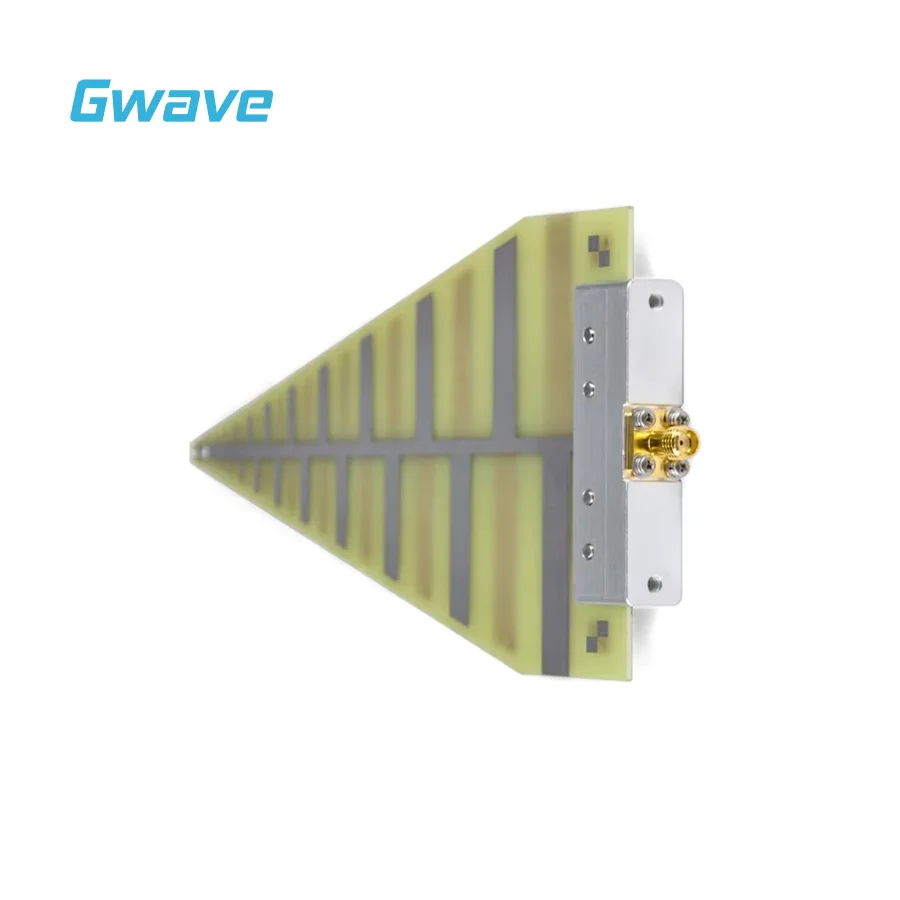 Antena log-periodyczna o bardzo szerokim zakresie pasmowym, zysk 6dBi, zakres częstotliwości od 2 GHz do 12 GHz, antena RF