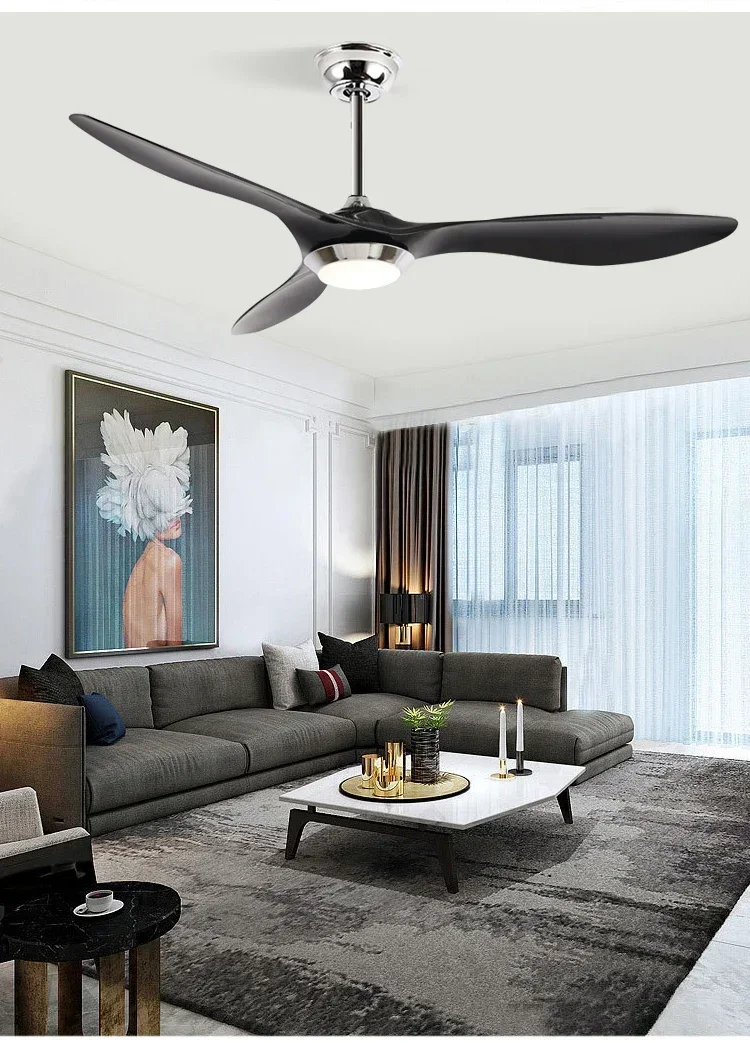 52INCH High wind power high-end ceiling fan LED light bedroom hall living room office hotel 110V 220V