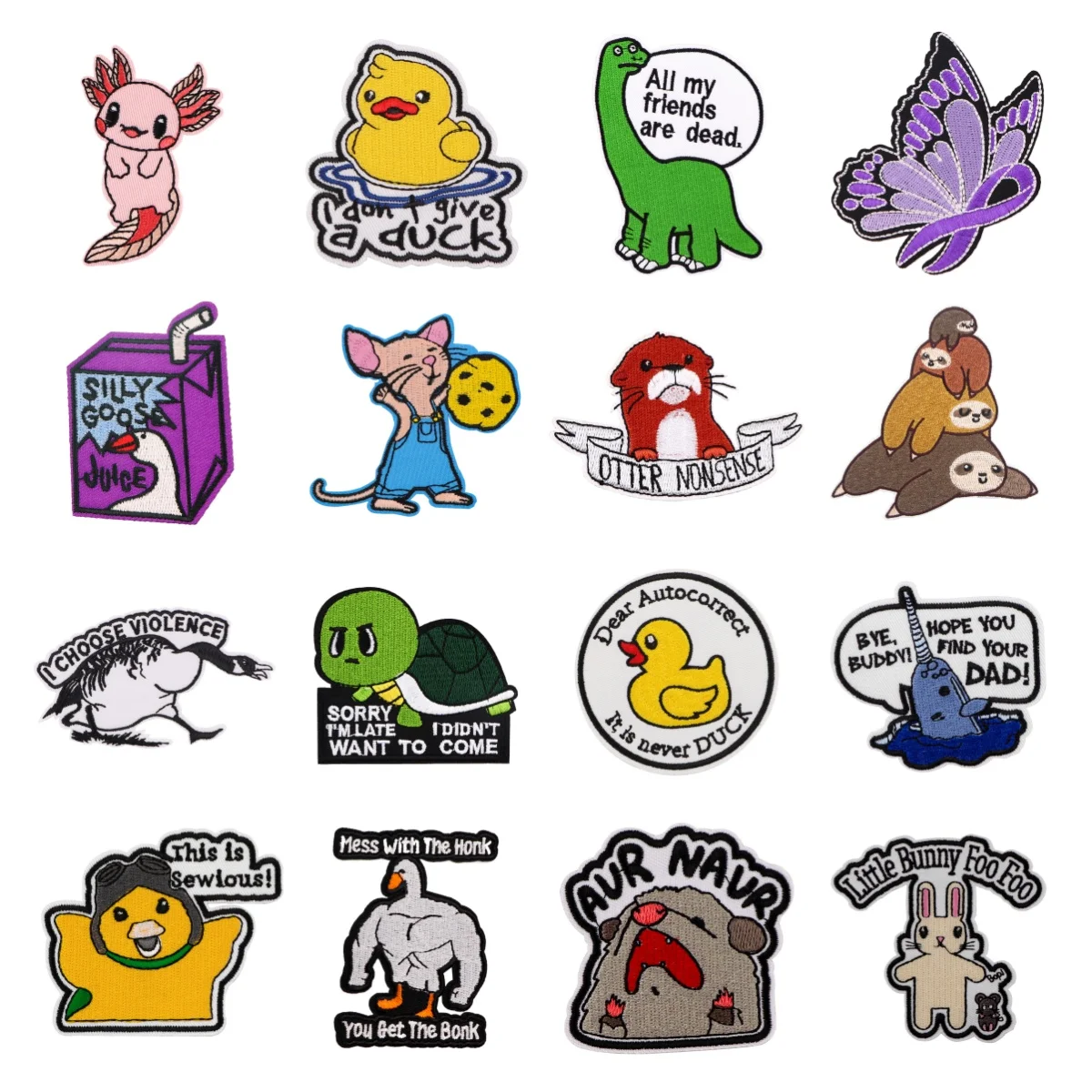 Animal Quotes Embroidered Patches Iron On Patches For Clothing Thermal Glue Patches For DIY Jackets Sewing Stickers